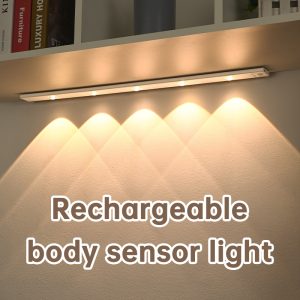 Intelligent LED Human Body Sensing Light Ultra-Thin Cat’s Eye Hill Light Strip Rechargeable Self-Adhesive Wardrobe Wine Cabin