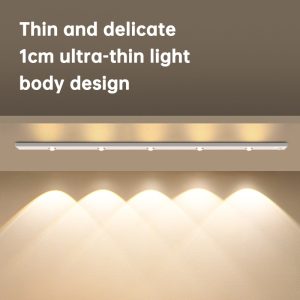 Intelligent LED Human Body Sensing Light Ultra-Thin Cat’s Eye Hill Light Strip Rechargeable Self-Adhesive Wardrobe Wine Cabin